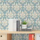 Papel De Parede Adesivo Lavável Abstrato Azul Turqueza 15m