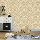 Papel De Parede Adesivo Lavável Abstrato Bege E Marrom 3m