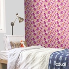 Papel De Parede Adesivo Lavável Abstrato Bolas Rosas 18m