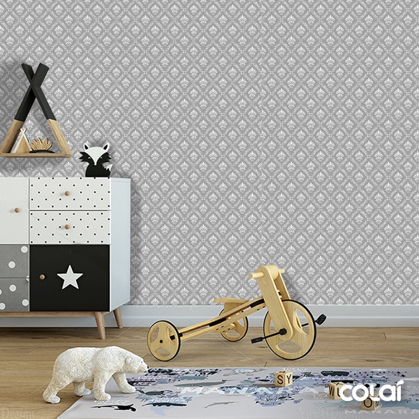 Papel De Parede Adesivo Lavável Abstrato Cinza Escuro 6m