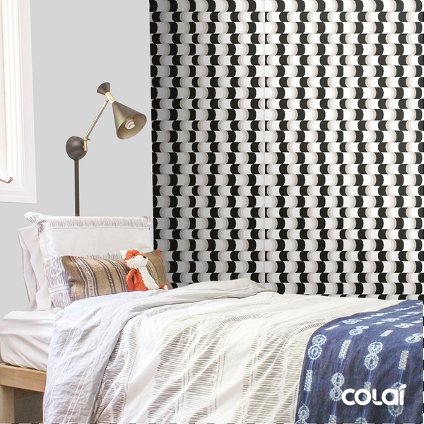 Papel De Parede Adesivo Lavável Abstrato Preto 15m