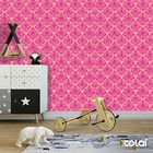 Papel De Parede Adesivo Lavável Abstrato Rosa 6m