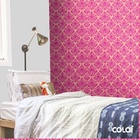 Papel De Parede Adesivo Lavável Abstrato Rosa 6m