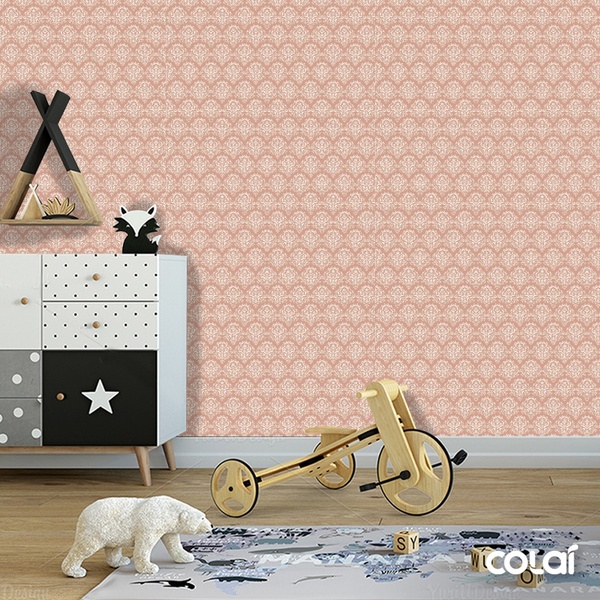 Papel De Parede Adesivo Lavável Abstrato Rosa Bebê 3m