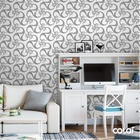 Papel De Parede Adesivo Lavável Abstrato Sinuoso Cinza 12m