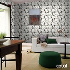 Papel De Parede Adesivo Lavável Abstrato Sinuoso Preto 6m