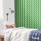 Papel De Parede Adesivo Lavável Abstrato Sinuoso Verde 3m