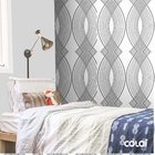 Papel De Parede Adesivo Lavável Abstrato Túnel Cinza 3m