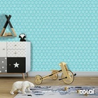 Papel De Parede Adesivo Lavável Abstrato Verde Água 12m