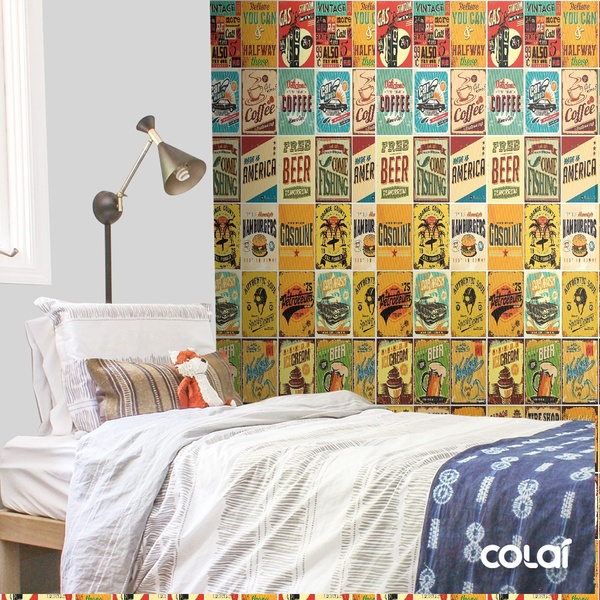 Papel De Parede Adesivo Lavável Anos 80 12m