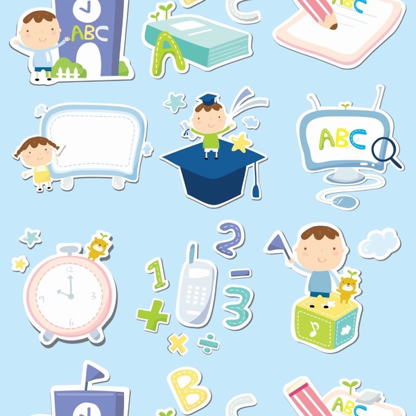 Papel De Parede Adesivo Lavável Aprendizado Azul 12m