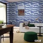 Papel De Parede Adesivo Lavável Arabesco Azul 9m