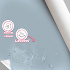 Papel De Parede Adesivo Lavável Azul Liso  12m