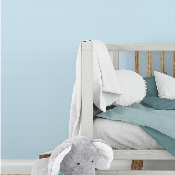 Papel De Parede Adesivo Lavável Azul Liso  15m