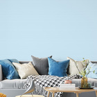 Papel De Parede Adesivo Lavável Azul Liso  9m