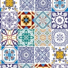 Papel De Parede Adesivo Lavável Azulejo Português  15m