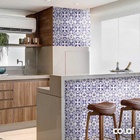 Papel De Parede Adesivo Lavável Azulejo Português Roxo 18m