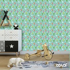 Papel De Parede Adesivo Lavável Balões Com Fundo Verde 15m