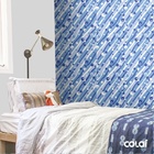 Papel De Parede Adesivo Lavável Bolhas Azuis 3m