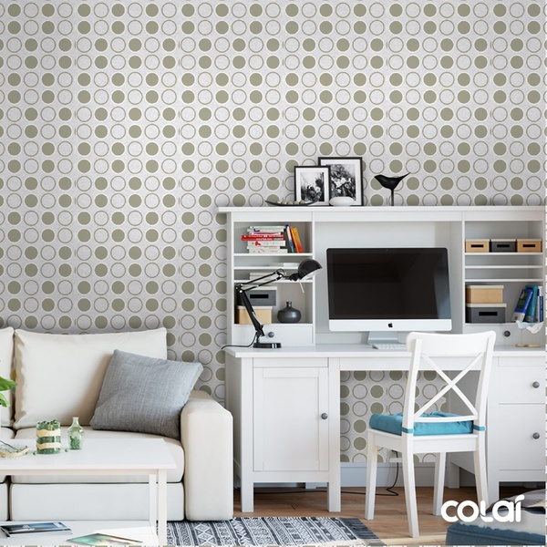 Papel De Parede Adesivo Lavável Bolhas Oliva 12m