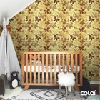 Papel De Parede Adesivo Lavável Borboletas Douradas 6m