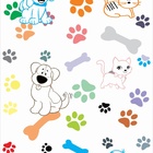 Papel De Parede Adesivo Lavável Cães E Gatos 15m