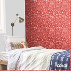 Papel De Parede Adesivo Lavável Café Vermelho 15m