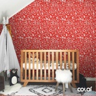 Papel De Parede Adesivo Lavável Café Vermelho 9m