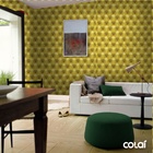 Papel De Parede Adesivo Lavável Capitone Amarelo