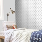 Papel De Parede Adesivo Lavável Capitone Branco 18m