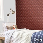 Papel De Parede Adesivo Lavável Capitone Marrom Terra 9m