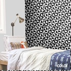 Papel De Parede Adesivo Lavável Casual Preto E Branco 9m