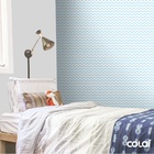 Papel De Parede Adesivo Lavável Chevron Azul Claro 3m