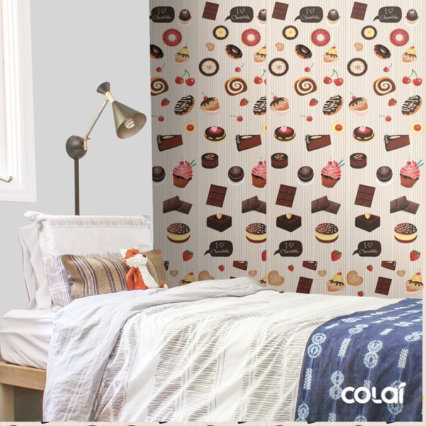 Papel De Parede Adesivo Lavável Chocolate 18m