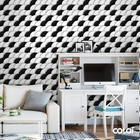 Papel De Parede Adesivo Lavável Circulos Branco E Preto 18m