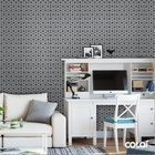 Papel De Parede Adesivo Lavável Circulos Chumbo 9m