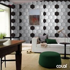 Papel De Parede Adesivo Lavável Colméia Cinza 12m