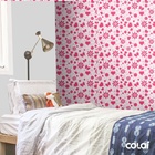 Papel De Parede Adesivo Lavável Corações E Flores 15m