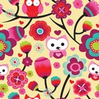 Papel De Parede Adesivo Lavável Corujas E Flores 18m