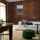 Papel De Parede Adesivo Lavável Cubos De Mogno 6m