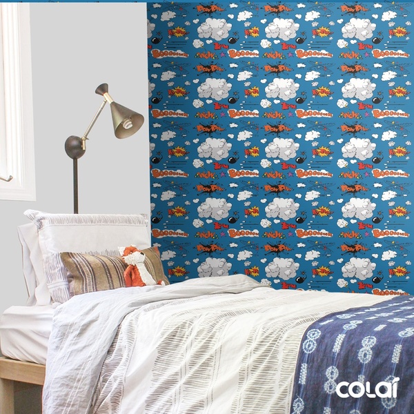 Papel De Parede Adesivo Lavável Desenhos Explosivos 12m