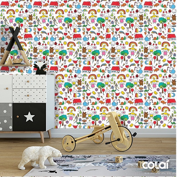 Papel De Parede Adesivo Lavável Diversão Infantil 18m