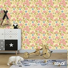 Papel De Parede Adesivo Lavável Floral Rosas E Azuis 3m