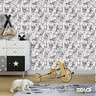 Papel De Parede Adesivo Lavável Flores Abstratas 6m