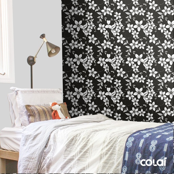 Papel De Parede Adesivo Lavável Flores Brancas 18m