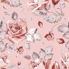 Papel De Parede Adesivo Lavável Flores De Fundo Rosê 18m