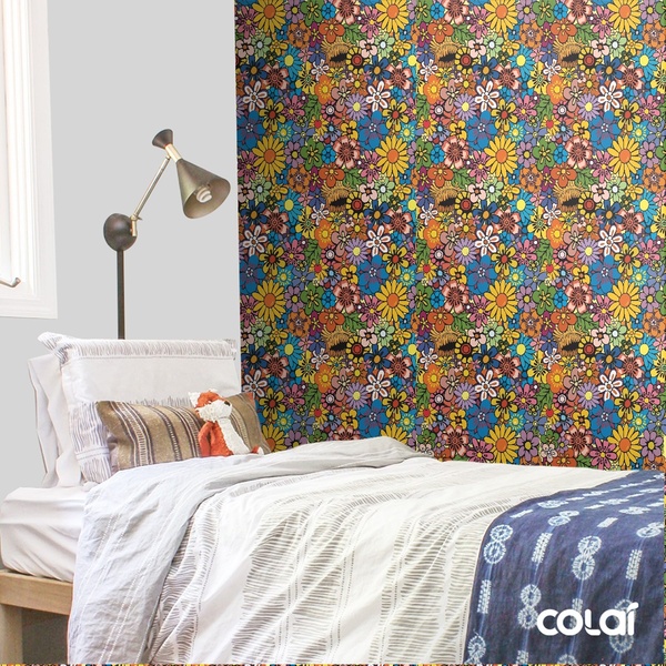 Papel De Parede Adesivo Lavável Flores Silvestres 6m