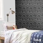 Papel De Parede Adesivo Lavável Folhas Chumbo 9m