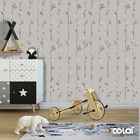 Papel De Parede Adesivo Lavável Folhas Ilustradas 12m