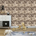 Papel De Parede Adesivo Lavável Folhas No Tecido 18m